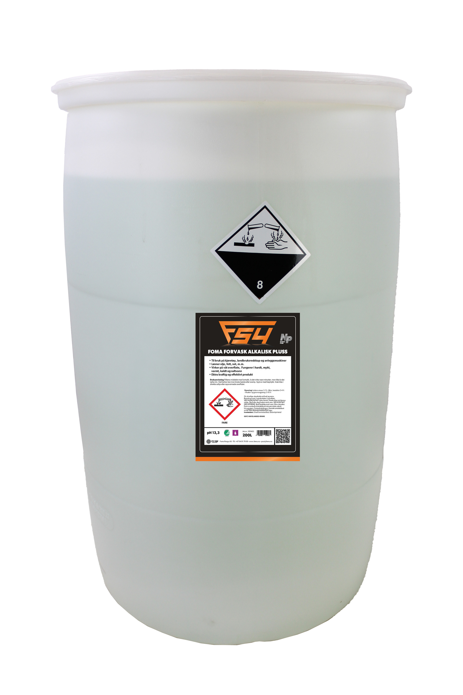 Bilde av F54 - Forvask Alkalisk Pluss 200L